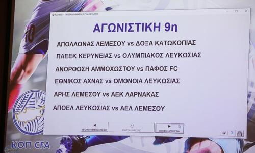 Αλλαγές στο πρόγραμμα της 9ης αγωνιστικής thumb