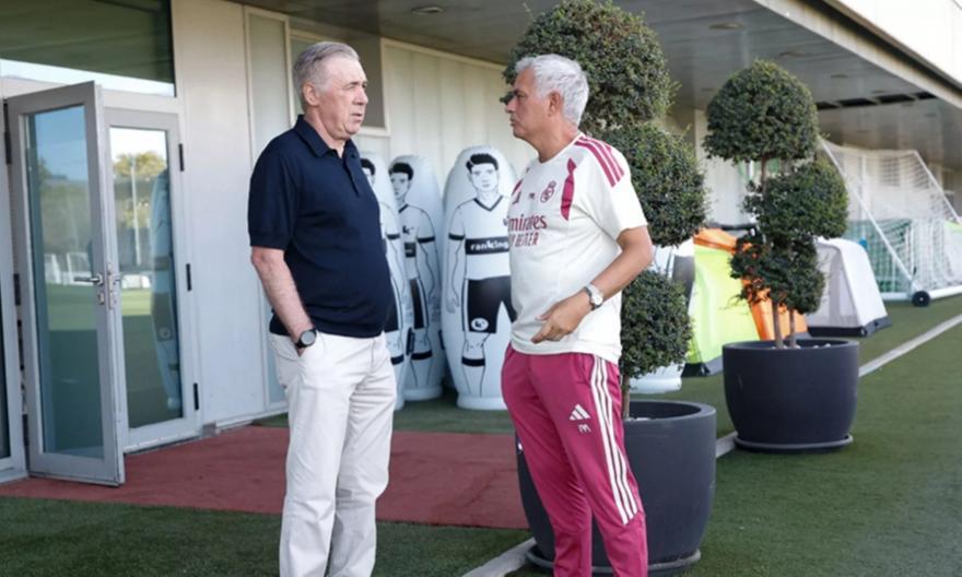 Αντζελότι-Μουρίνιο: Συνάντηση «κορυφής» στην προπόνηση της Ρεάλ thumb