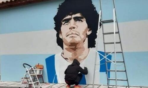 Εντυπωσιακό... graffiti για τον Μαραντόνα στην Καλαμαριά (pic) thumb